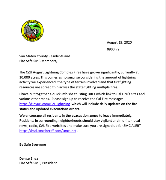 Denise Letter Lightning Fires